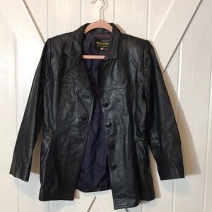 Black leather jacket